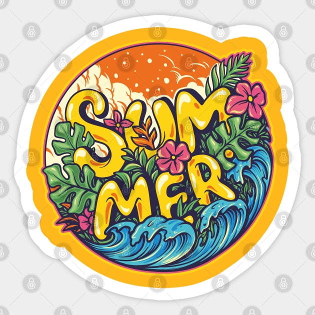 Summer Time Sticker by Peter the T-Shirt Dude